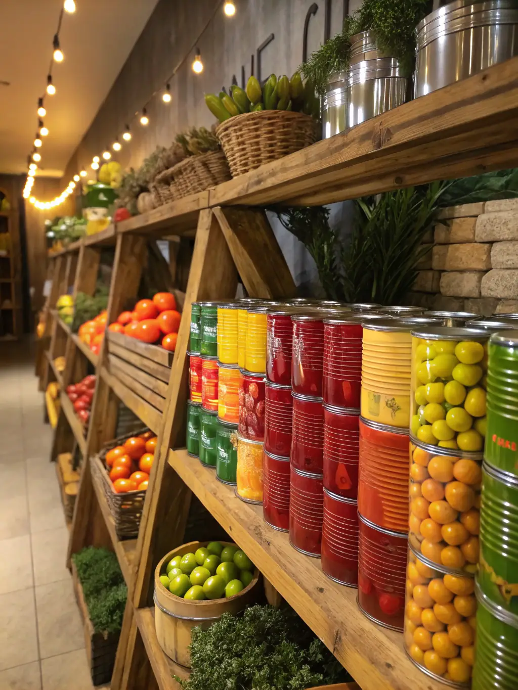 A photograph of a shelf filled with various local specialty food items at 7 día Merkatua, showcasing unique and hard-to-find products.